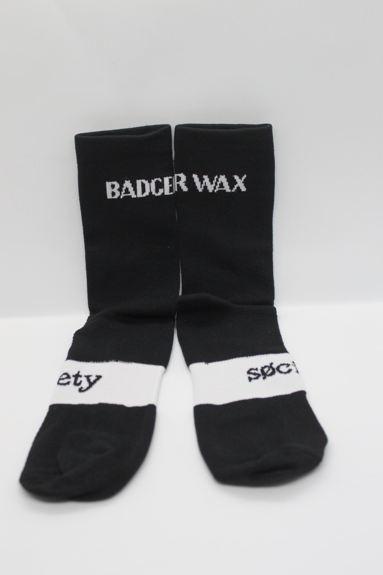 Badger Wax Socks - Black Wrap Text - Badger Wax