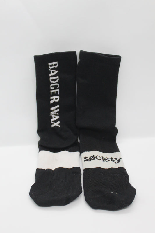 Badger Wax Socks - Black Vertical - Badger Wax